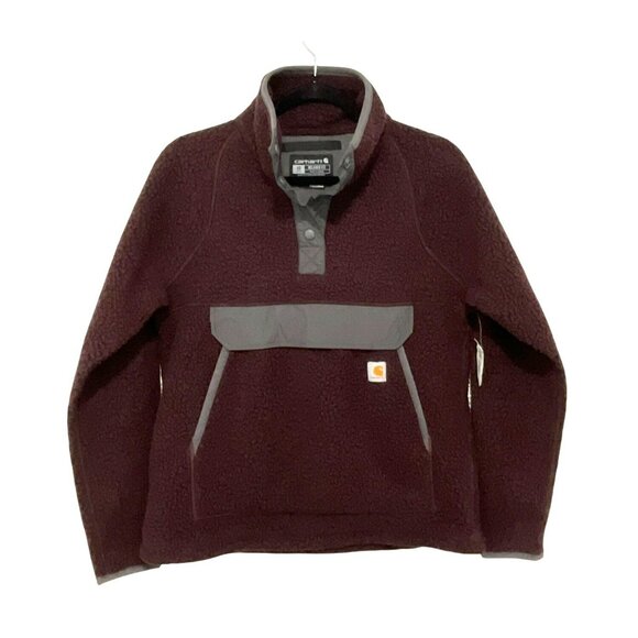 Carhartt Blackberry XS Relaxed Fit Snap Front Sherpa Fleece Pullover NWT - Picture 3 of 6